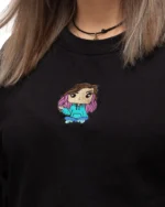 CROP CREWNECK ALEXANDRA - ΜΑΥΡΟ - Image 2